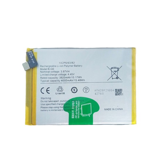 Battery Vivo V21e B-Q6 15.48Wh 3.87V 4000mAh Battery Vivo V21e B-Q6 15.48Wh 3.87V 4000mAh